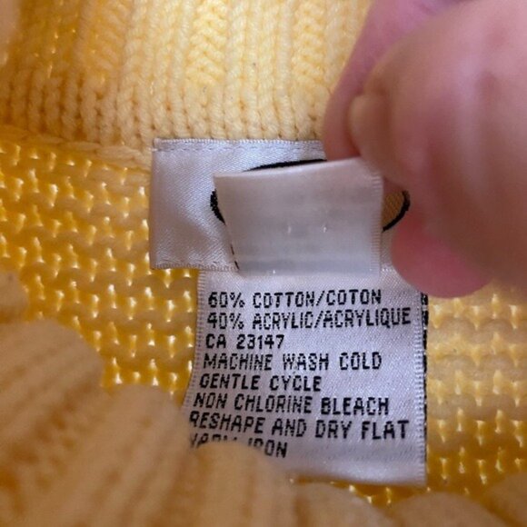 Vintage Talbots Yellow Turtleneck Sweater Ribbed, Soft, Size Large - Picture 4 of 4